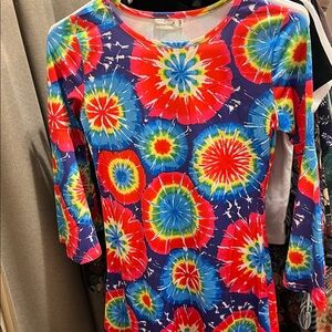 Colorful Girl’s Dress With Bell Sleeves